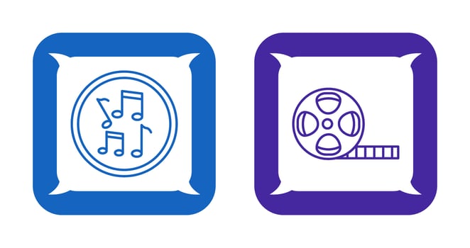 Musical Notes AND Film Reel Icon vector