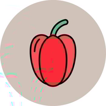 Red Pepper Vector Icon