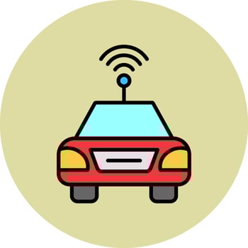 Autonomous Car Vector Icon