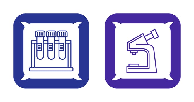 Test Tube and Microscope Icon vector