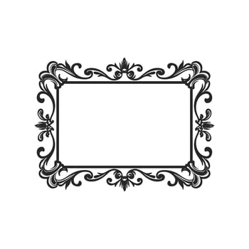 Decorative border frame with corner vector illustration
