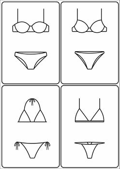 Women's lingerie. Bra and panties line icon. Vector illustration.