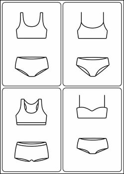 Women's sport underwear. Bra and panties line icon. Vector illustration.