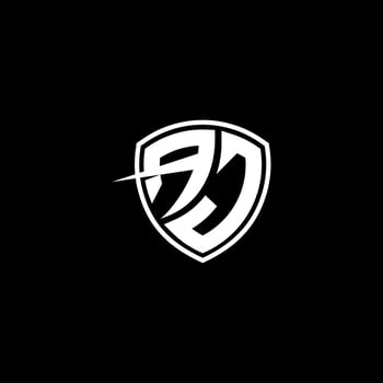 AJ Initial Letter in Modern concept Monogram Shield Logo vector