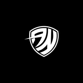 AN Initial Letter in Modern concept Monogram Shield Logo vector