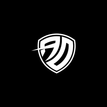 AO Initial Letter in Modern concept Monogram Shield Logo vector