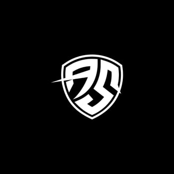 AS Initial Letter in Modern concept Monogram Shield Logo vector