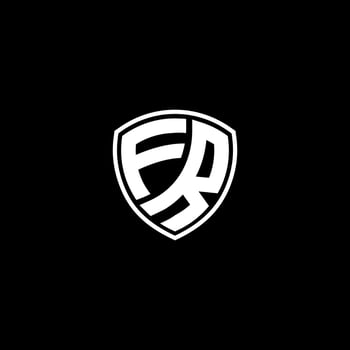 FR Initial Letter in Modern concept Monogram Shield Logo vector