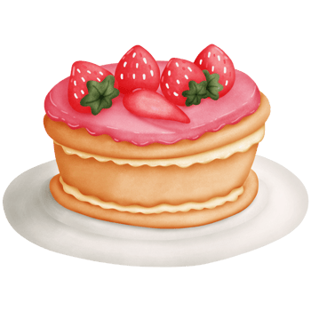 Cake with strawberry png