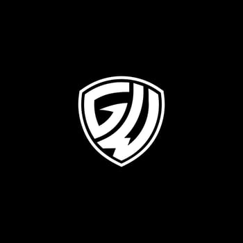 GW Initial Letter in Modern concept Monogram Shield Logo vector
