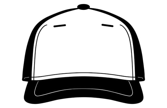 Trucker Hat, Mesh Cap template illustration, Blank black Trucker Hat Vectorize for designers. vector