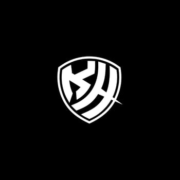 KH Initial Letter in Modern concept Monogram Shield Logo vector