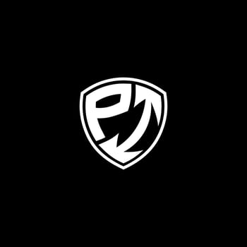 PI Initial Letter in Modern concept Monogram Shield Logo vector