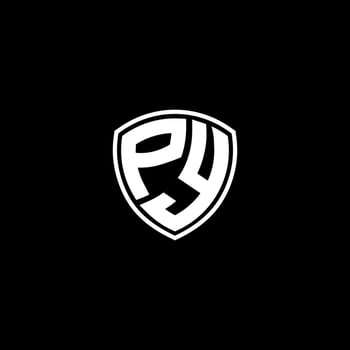 PY Initial Letter in Modern concept Monogram Shield Logo vector