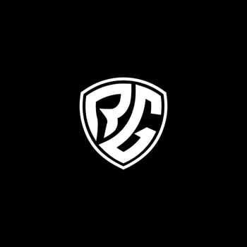 RG Initial Letter in Modern concept Monogram Shield Logo vector