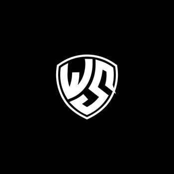 WS Initial Letter in Modern concept Monogram Shield Logo vector