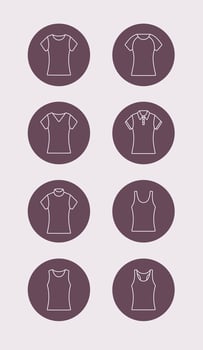 Women's t-shirt, singlet, turtleneck. Clothes line icon. Vector illustration.
