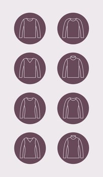 Men's and women's jumper. Line icon in the circle. Vector illustration.