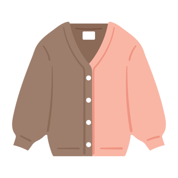 hand drawing cartoon pink sweater for autumn or winter season png