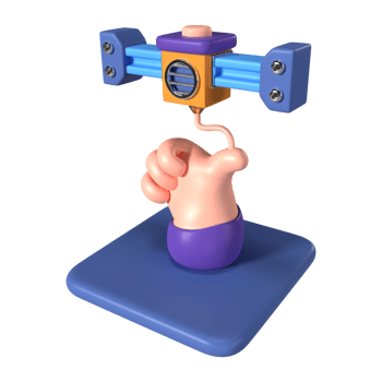 Printing Hand 3D Illustration Icon png