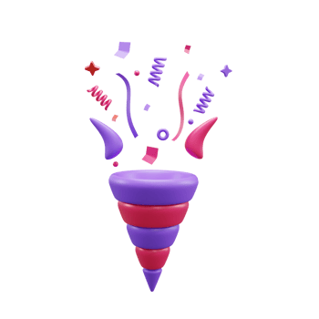 Birthday party popper confetti 3d icon or Party Popper with confetti 3D Icon or celebration popper confetti 3D Icon png