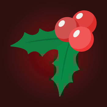 Mistletoe Christmas holly berry icon. Vector illustration in flat style.