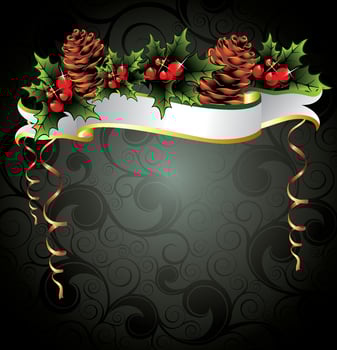 Merry Christmas detailed vector illustration. Pine cone illustration