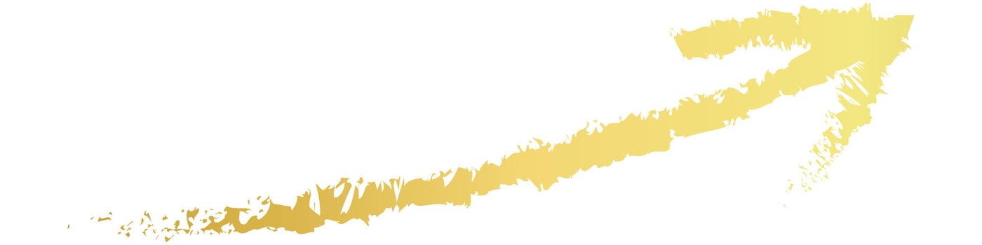 Golden arrow pointing to the right, watercolor, brush paint vector