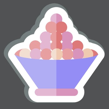 Sticker Tobiko. related to Sushi symbol. simple design editable. simple illustration vector