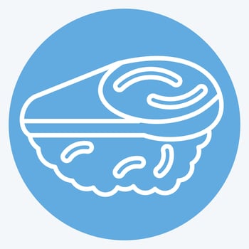 Icon Madai. related to Sushi symbol. blue eyes style. simple design editable. simple illustration vector