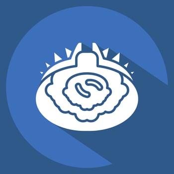 Icon Kani Miso. related to Sushi symbol. long shadow style. simple design editable. simple illustration vector