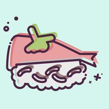 Icon Iwashi. related to Sushi symbol. MBE style. simple design editable. simple illustration vector