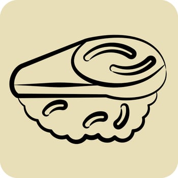 Icon Madai. related to Sushi symbol. hand drawn style. simple design editable. simple illustration vector