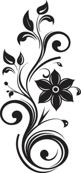 Elegant Black Floral Design Ornate Black Floral Pattern vector