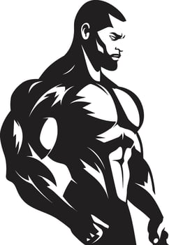 Resolute Muscle Magic Black Vector Craftsmanship Inkwell Aesthetics Vector Bodybuilder Dreams