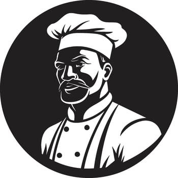Gourmet Perfection Black Vector Culinary Art Elevating Taste Chef Vector Masterpiece