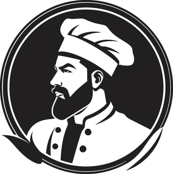 Chefs Culinary Creations Monochromatic Excellence Gourmet Delights in Black and White Chefs Art vector