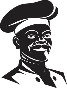 The Tasteful Palette Black and White Chef Art Savor the Culinary Art Monochrome Vector Design