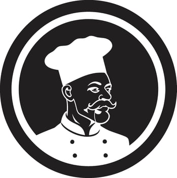 Savoring the Flavors Chef Vector Mastery Epicurean Art in Black Culinary Design
