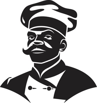 Flavors of Culinary Artistry Black Culinary Design A Taste of Elegance Monochrome Chefs Mastery vector