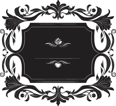 Noble Elegance Vector of Black Decorative Excellence for Royalty Majestic Abundance Monochromatic Elegance with Royal Florals