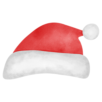 Santa hat watercolor elements png