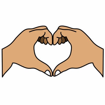 Human hands gesture showing a heart shape isolated on a white background. Feelings and emotions. vector