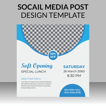 Restaurant social media post design vector