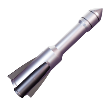 3D rendering Rocket png