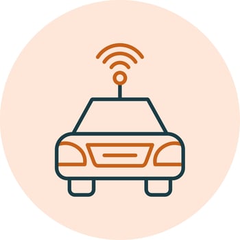 Autonomous Car Vector Icon