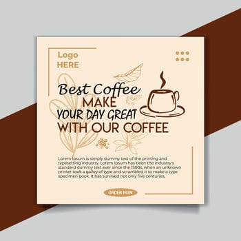 Coffee day social media post, Coffee Day social media post promotion banner ads and food restaurant square flyer or poster design vector