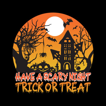 hand drawn vintage happy halloween celebration with night, halloween t-shirt vector