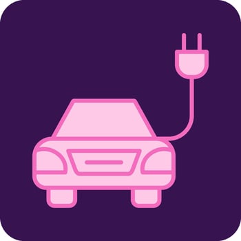 Electric Car Vector Icon