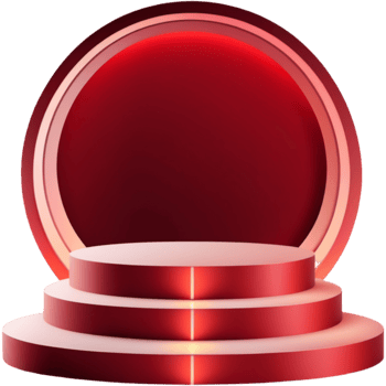 Red empty podium illuminated. AI Generative png